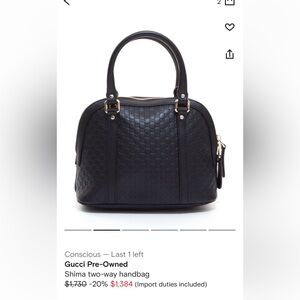 Used Gucci Microssima Mini Dome Bag Black